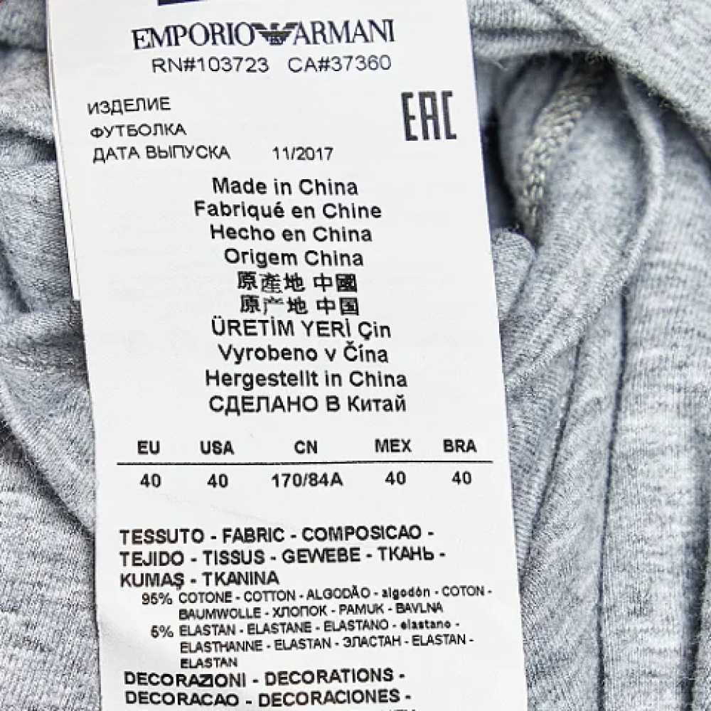 Armani Pre-owned Cotton tops Gray Heren