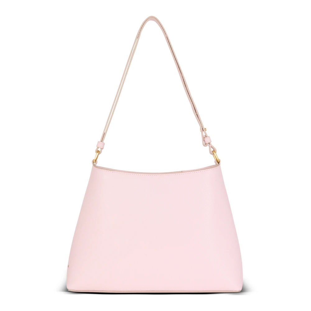 Balmain Emblème Schoudertas van generfd kalfsleer Pink Dames