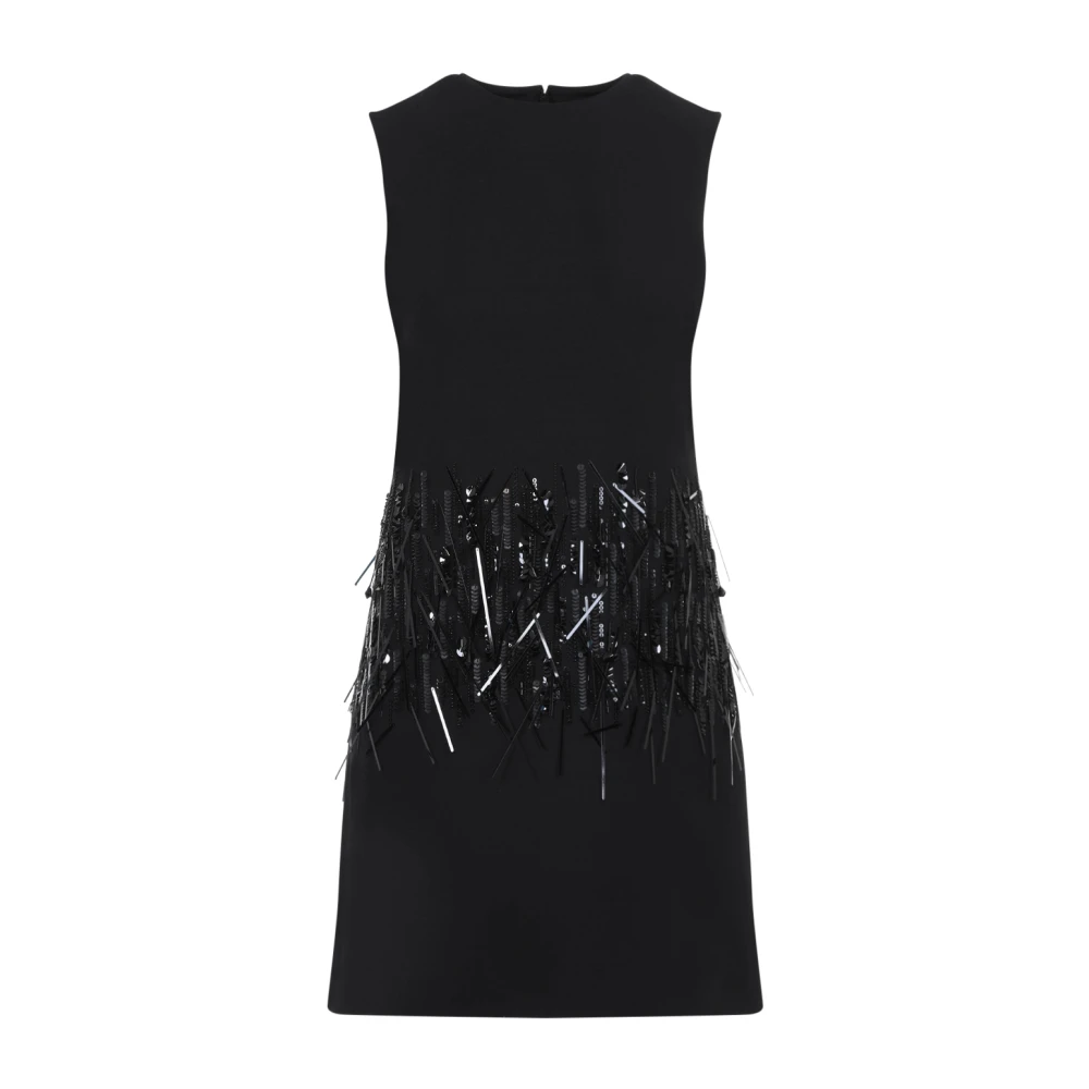 Valentino Elegant Crepe Couture Mini Dress Black Dames