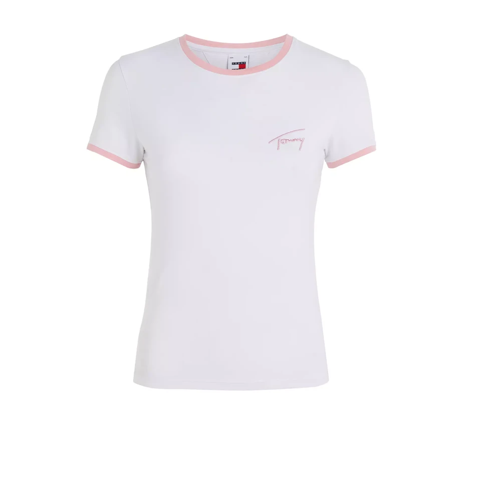 Tommy Jeans Slim Logo Signature Geborduurd T-Shirt White Dames
