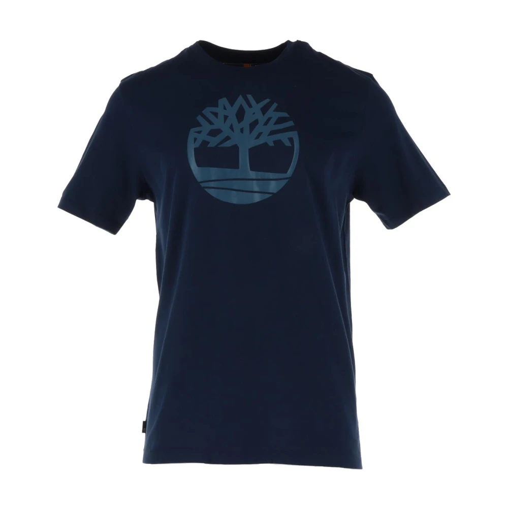 Timberland Men's Blue Printed Short Sleeve Round Neck T-Shirt