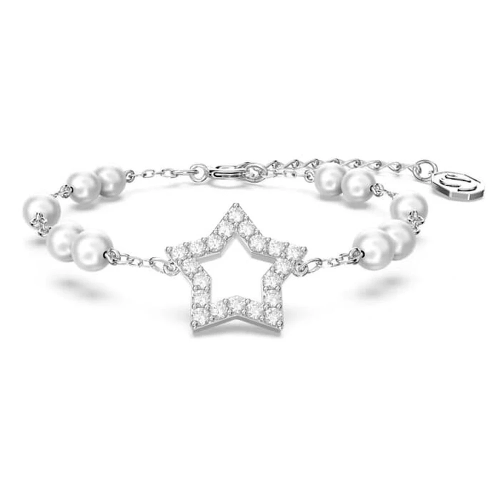 Swarovski Pulsera De Perlas De Cristal Accessories Mujer Gris  Pulsera De Perlas De Cristal