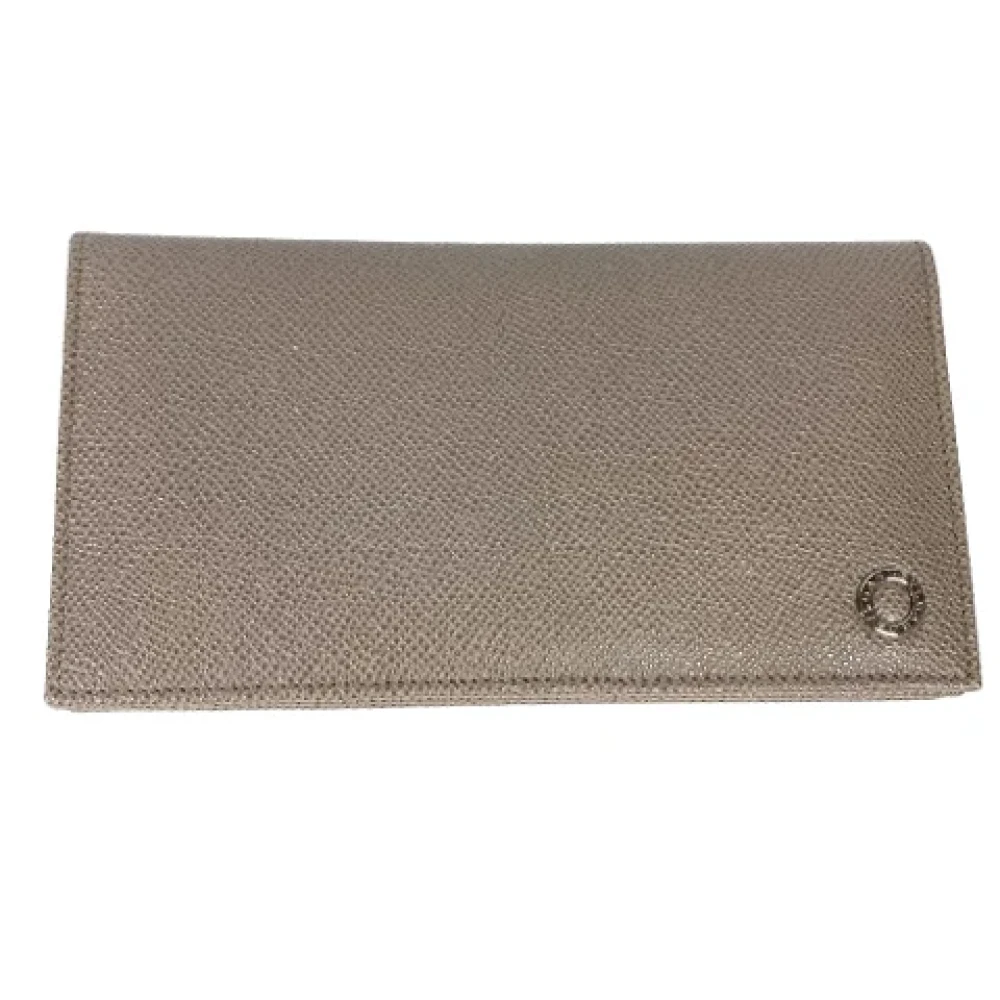 Bvlgari Vintage Pre-owned Leather wallets Gray Dames