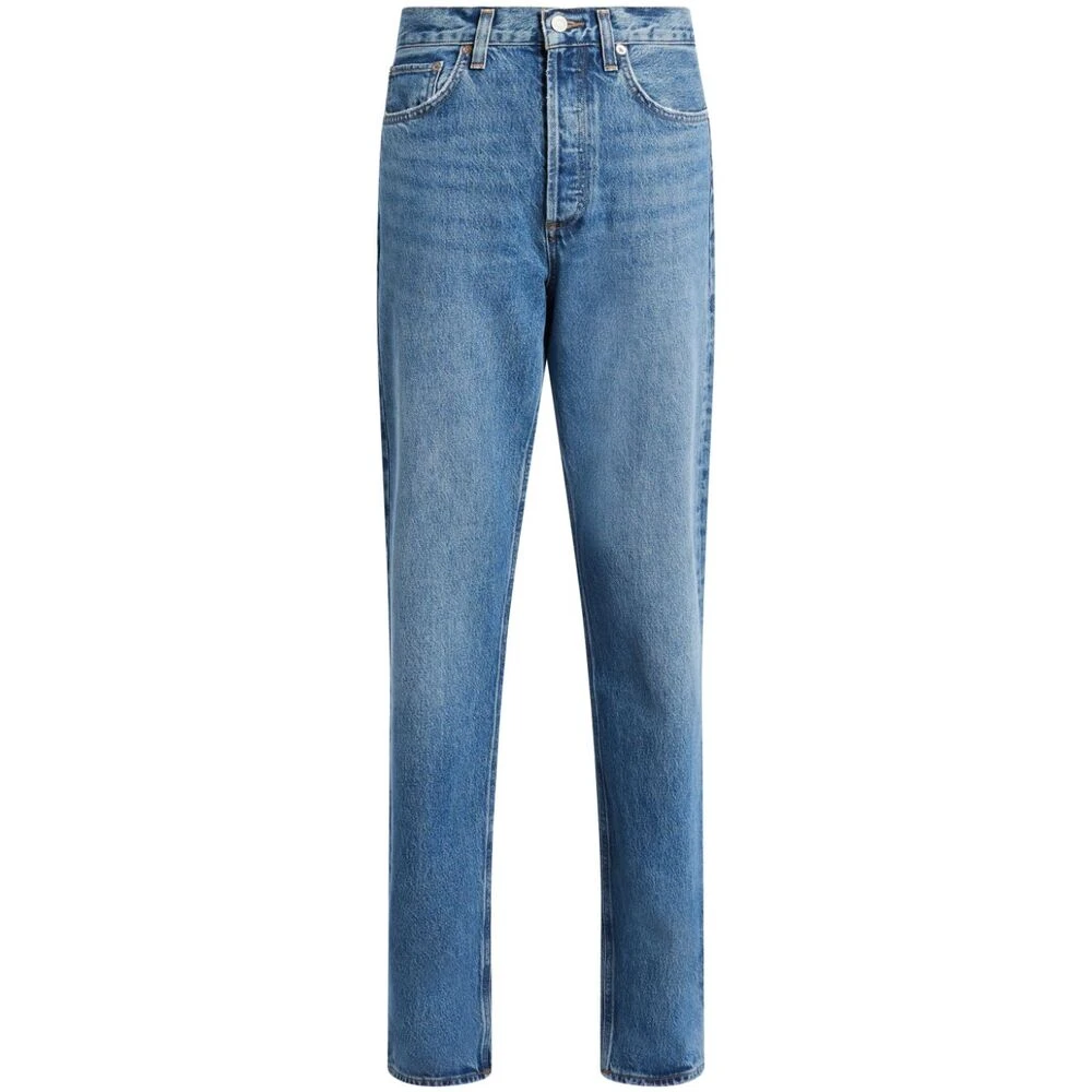 Agolde Blauwe Denim Straight Leg Jeans Blue Dames
