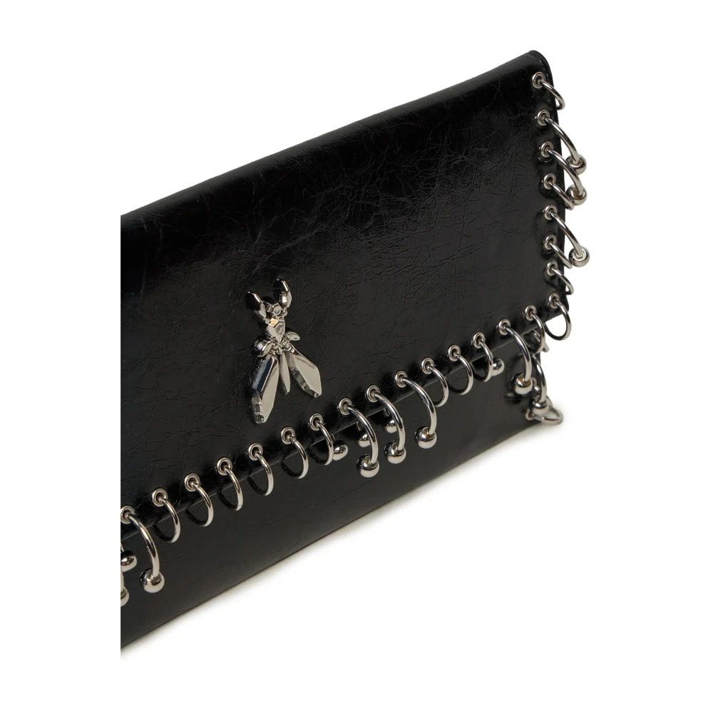 PATRIZIA PEPE Zwarte schoudertas met metalen details Black Dames