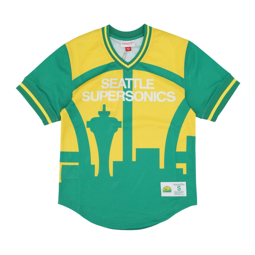 Mitchell & Ness Men's Green Seattle Supersonics Mesh V-Neck Jacket