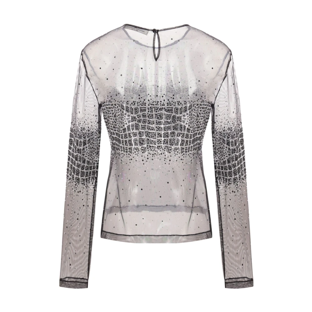 Ermanno Scervino Zwarte Mesh Top voor Vrouwen Gray Dames