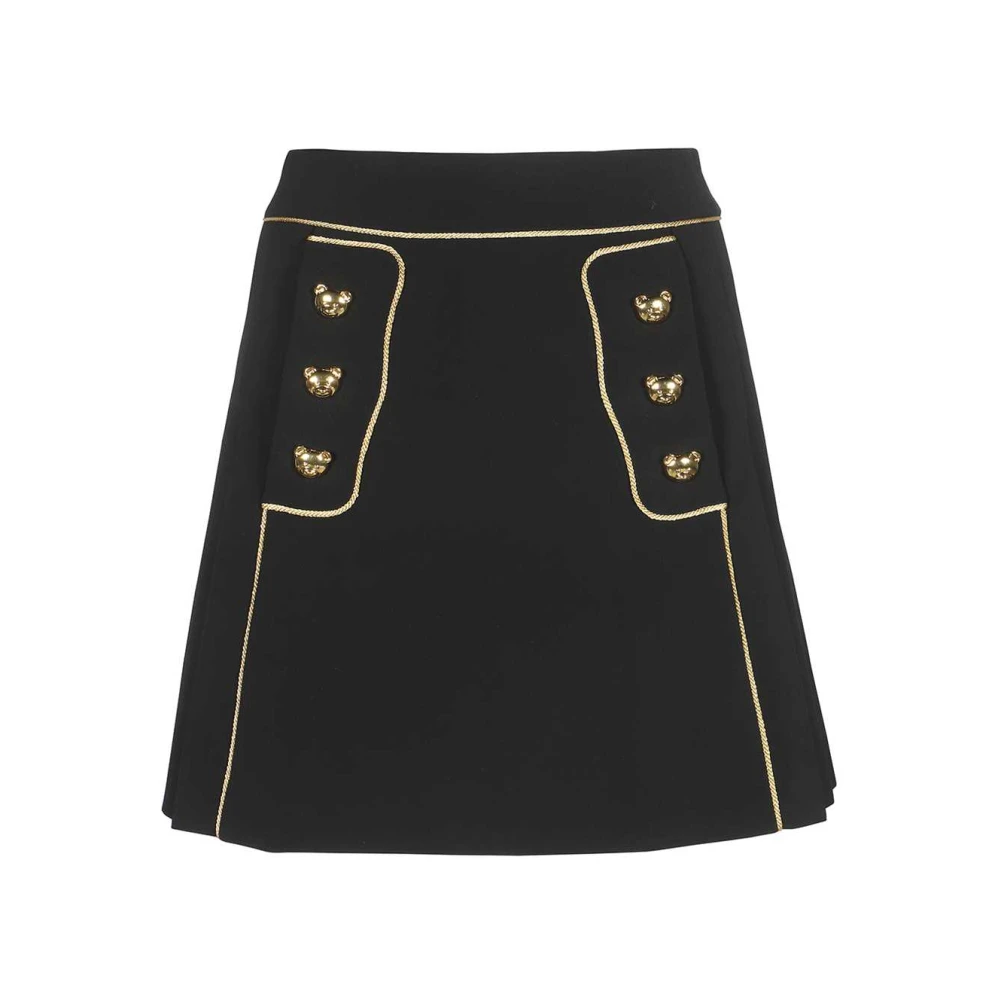 Moschino Minirok met Contrasterende Details Black Dames