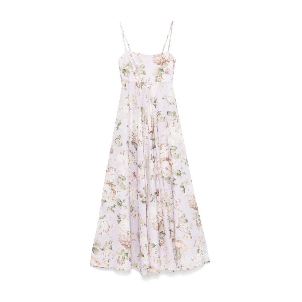 Zimmermann Bloemenprint Linnen Jurk Multicolor Dames