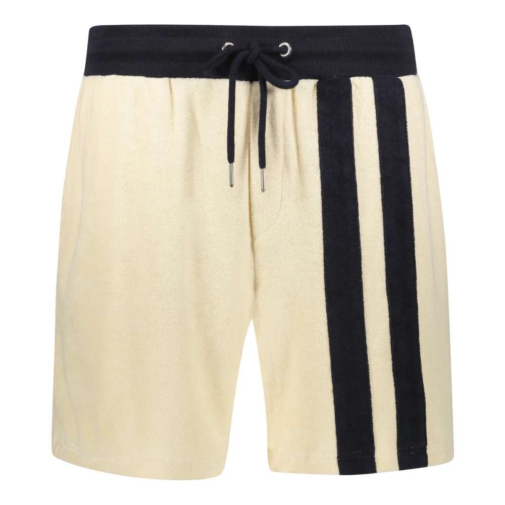 Les Deux Contrast Streep Katoen-Poly Korte Broek Beige Heren