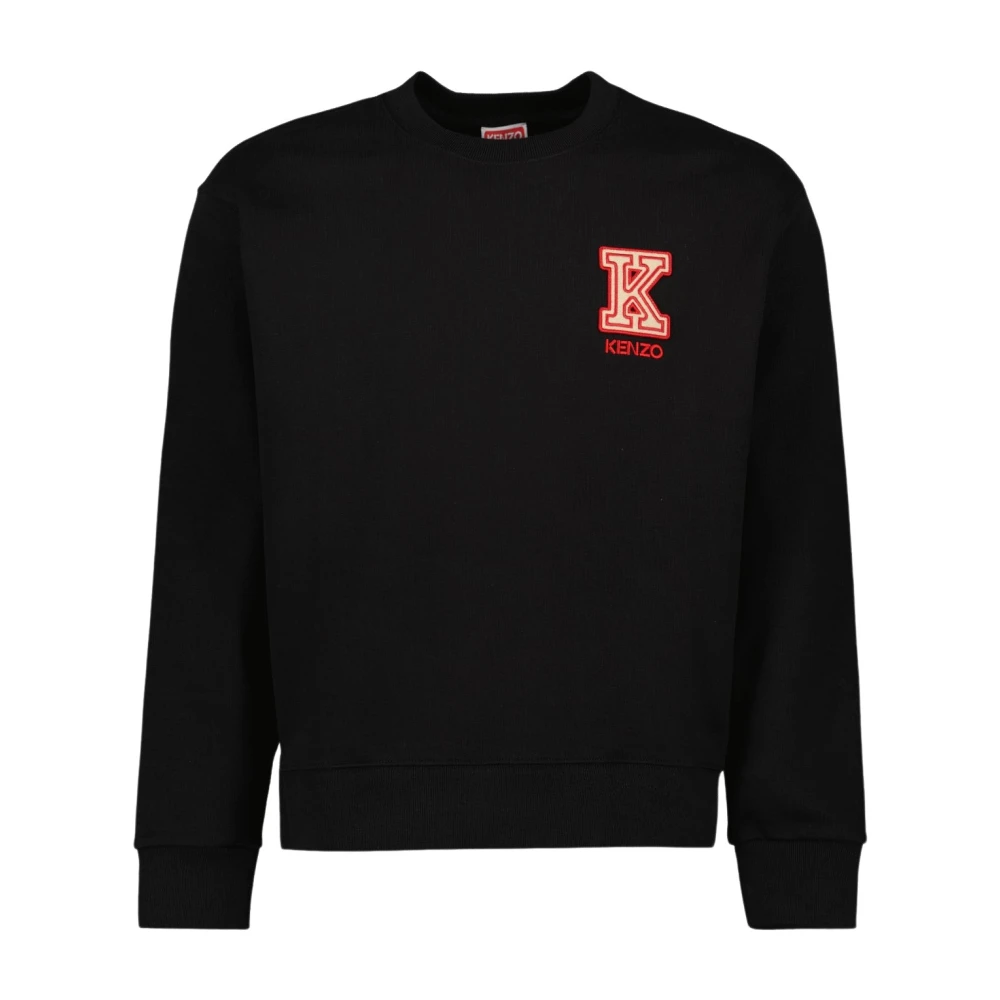 Kenzo Varsity Sweatshirt Geborduurd Logo Katoen Black Heren