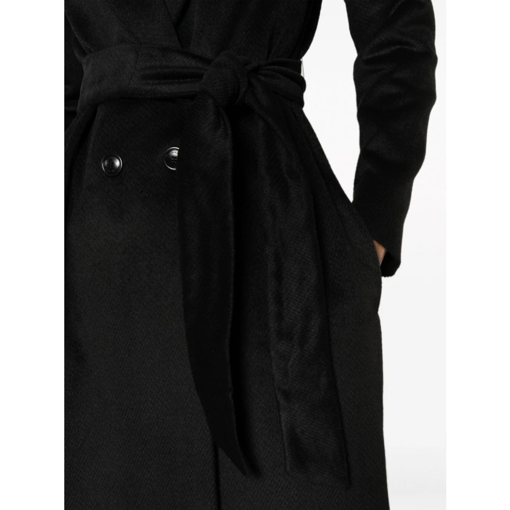 Twinset Lange Wollen Jas Black Dames