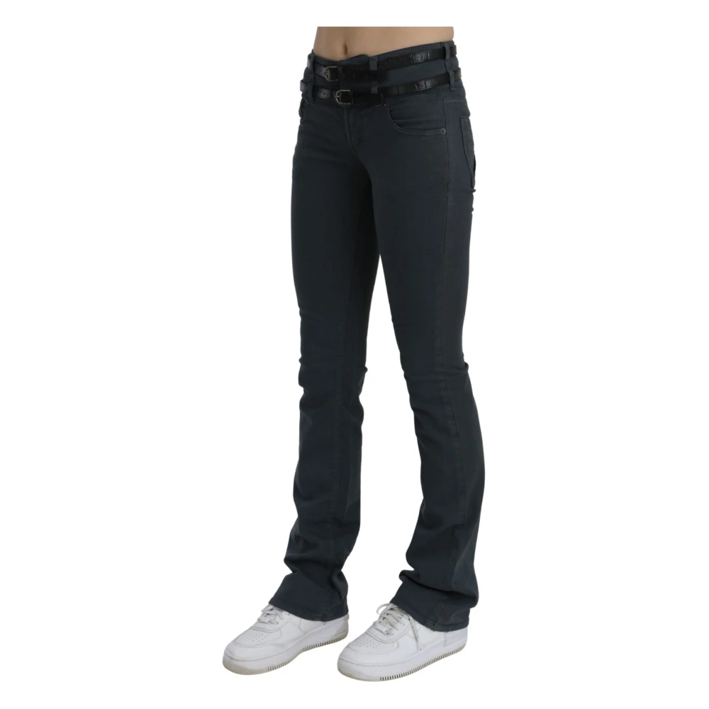 John Galliano Zwarte Slim Flared Denim Jeans Gray Dames
