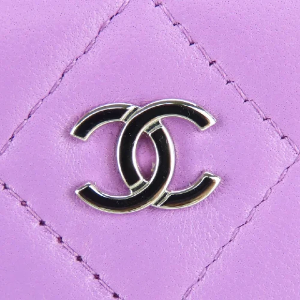 Chanel Vintage Pre-owned Leather crossbody-bags Purple Dames