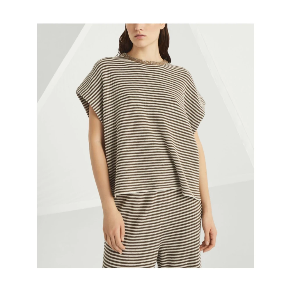 BRUNELLO CUCINELLI Stijlvolle T-shirts en Polos Brown Dames