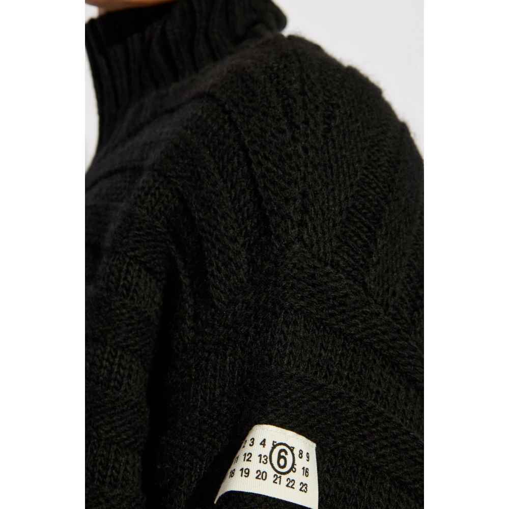 MM6 Maison Margiela vintage-effect trui Black Heren