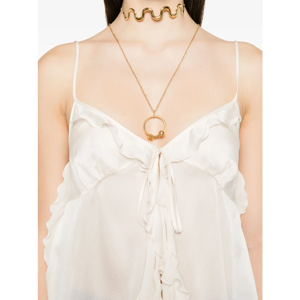 Chloé Witte Zijden Gerimpelde Blouse White Dames