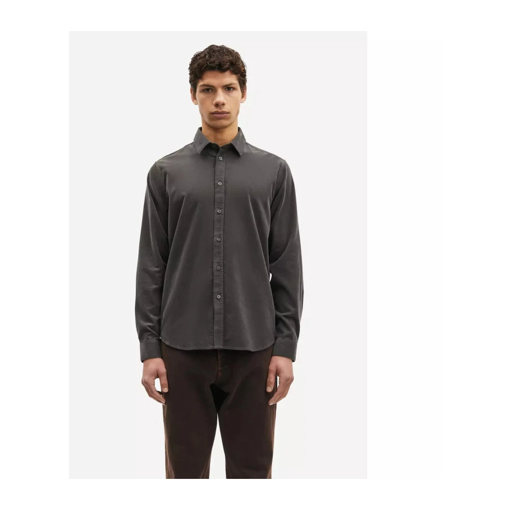Samsøe Corduroy Regular Fit Overhemd met Knoopsluiting Brown Heren