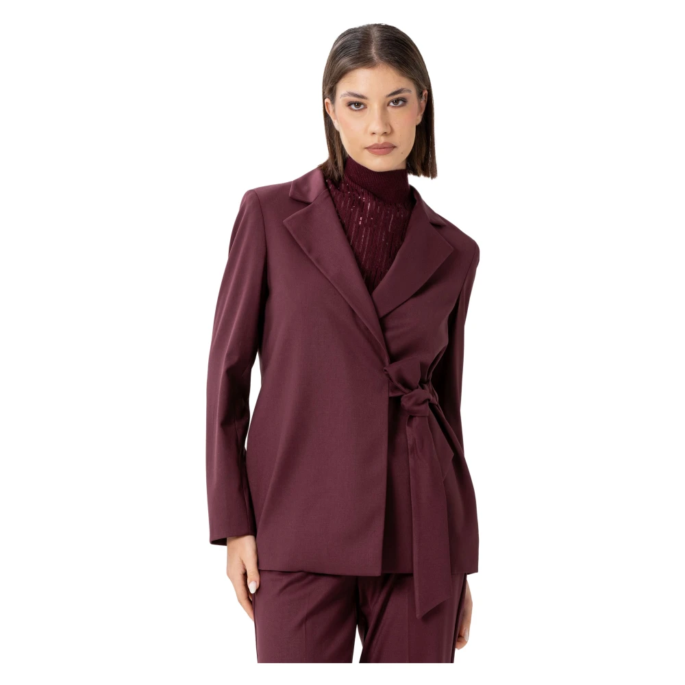 Kocca Women's Purple Wrap Around Blazer Jacket - Blazers - Xl - Jackets