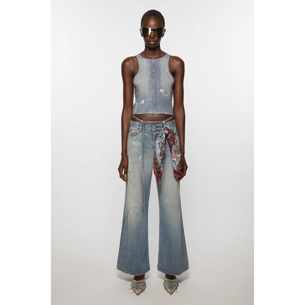 Acne Studios Blauw Rood Sjaal Fn-Ux-Scar000317 Multicolor Unisex