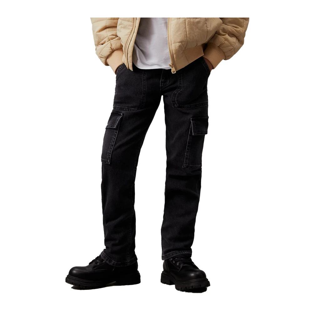 Calvin Klein Jeans Boys Gray Slim Fit Denim Trousers - Jeans - 16 Y - Kids