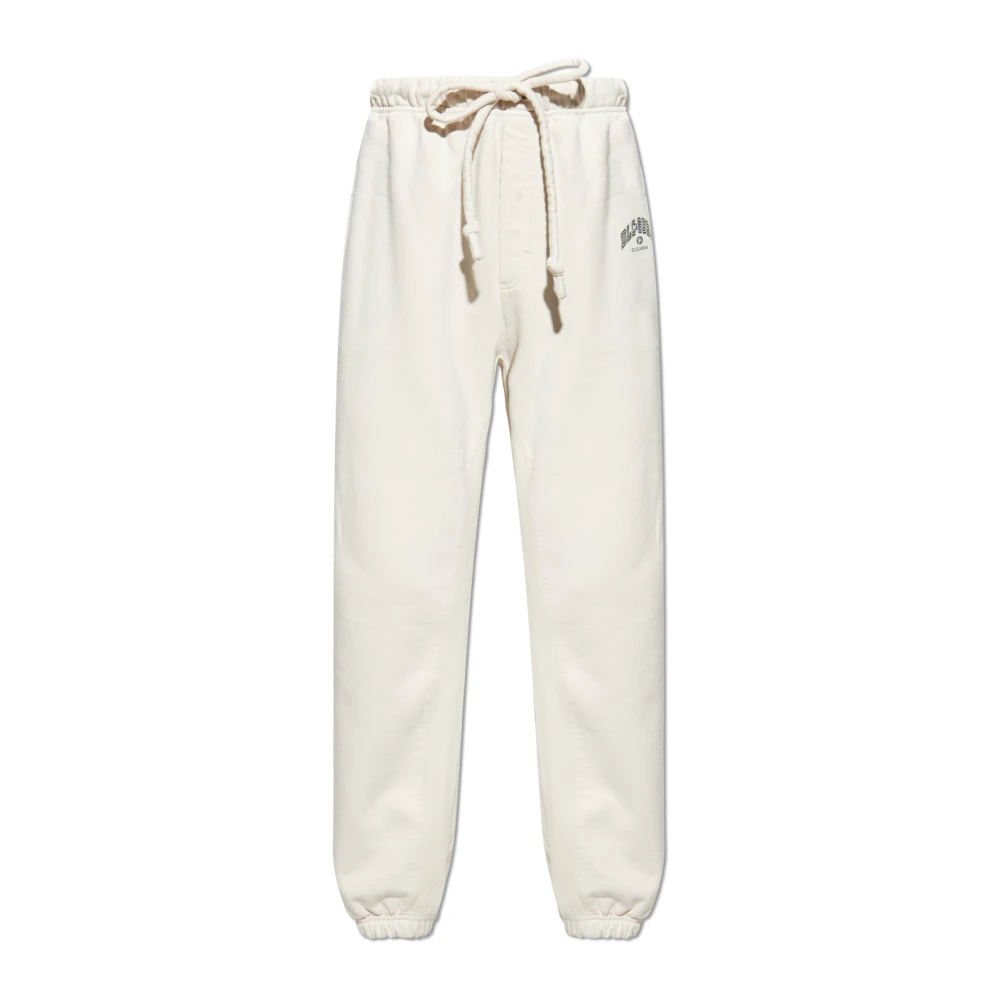 Dolce & Gabbana Mannelijk Beige Broeken Heren, M, Katoen, Trainingsbroeken Met Bedrukt Logo