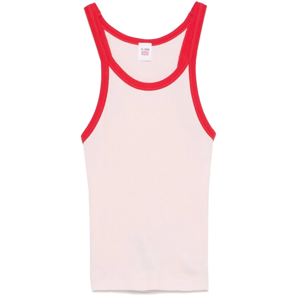 Re Done Roze Scoop Neck Racerback Tank Top Pink Dames