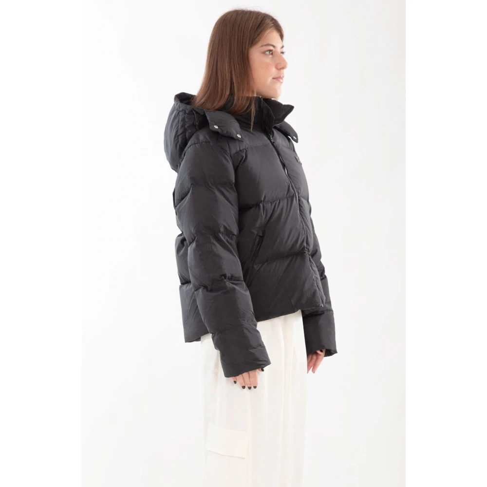 Lacoste Warme Hooded Donsjas in Zwart Black Dames
