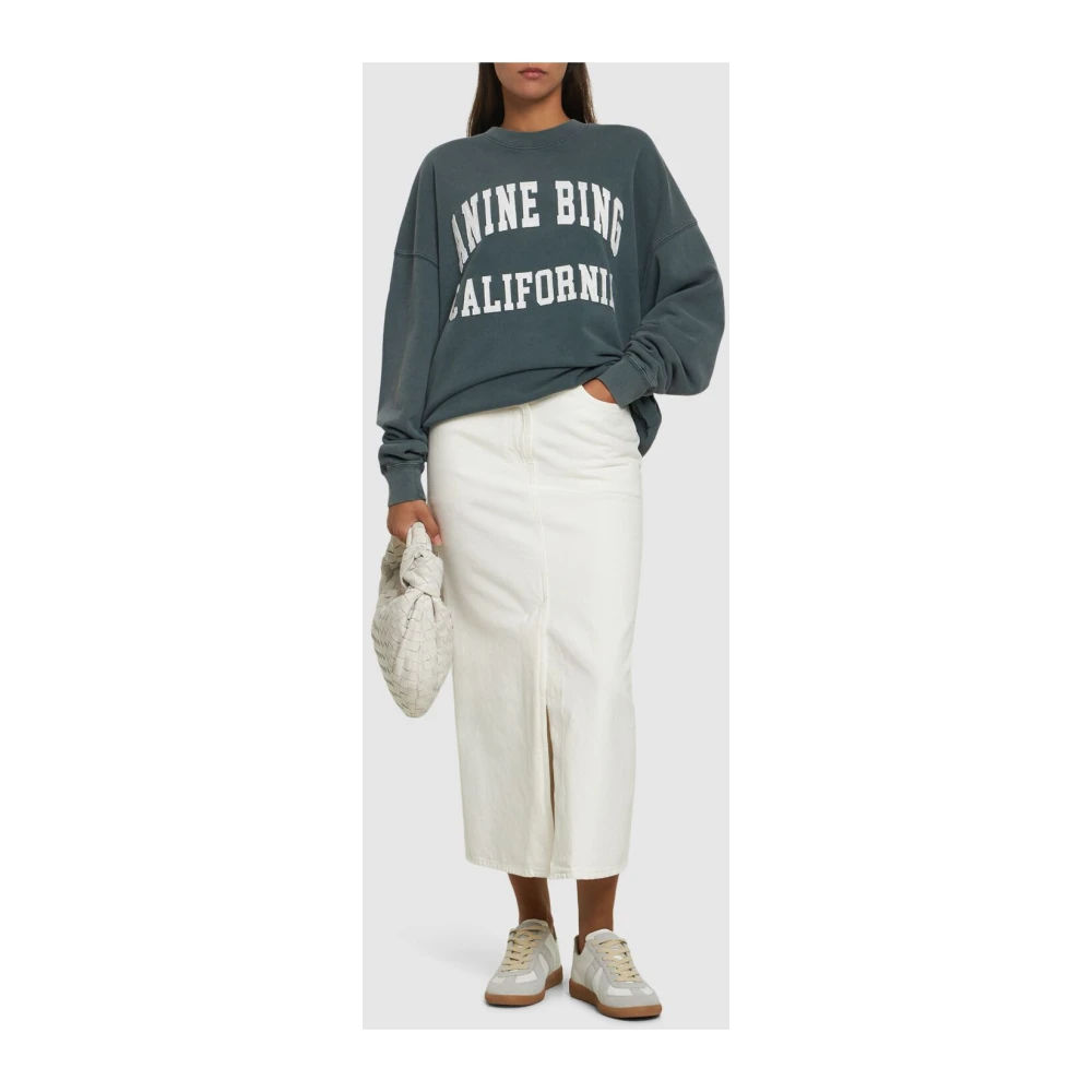 Anine Bing Groene Gewassen Jersey Sweater Green Dames