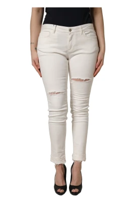 Trasiga Skinny Jeans i Bomullsdenim