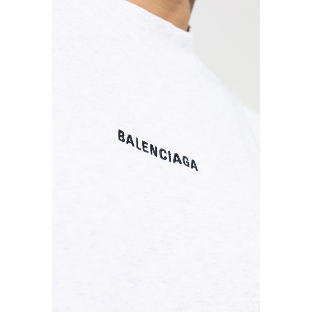 Balenciaga T-shirt met geborduurd logo White Heren