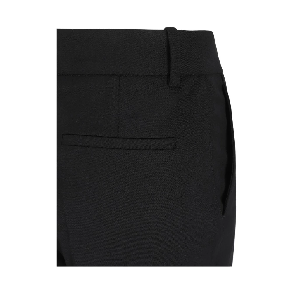 P.a.r.o.s.h. Wollen broek met voorste knoop en rits Black Dames