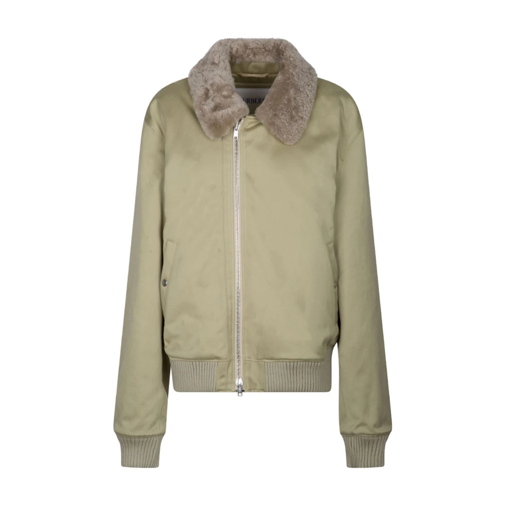 Burberry Bomberjack met Shearling Kraag Beige Dames