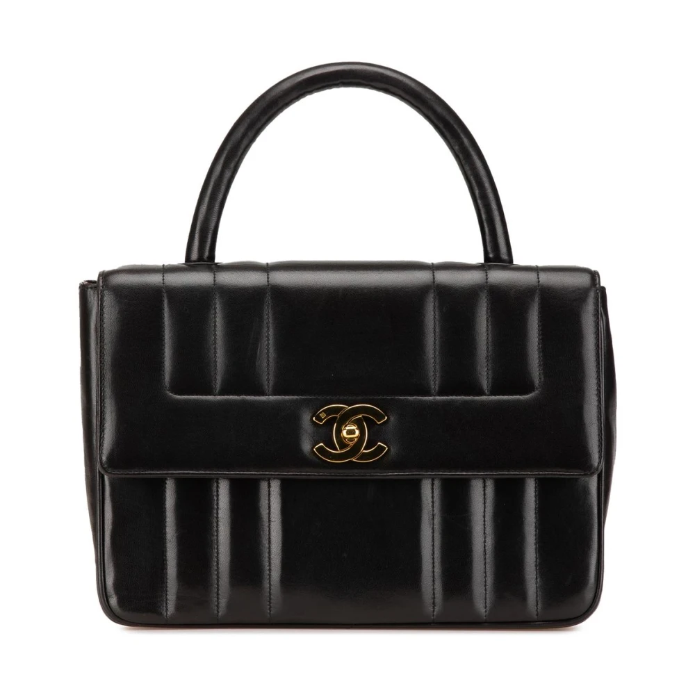 Chanel Vintage Women's Black Pre-Owned Mademoiselle Top Handle Handbag