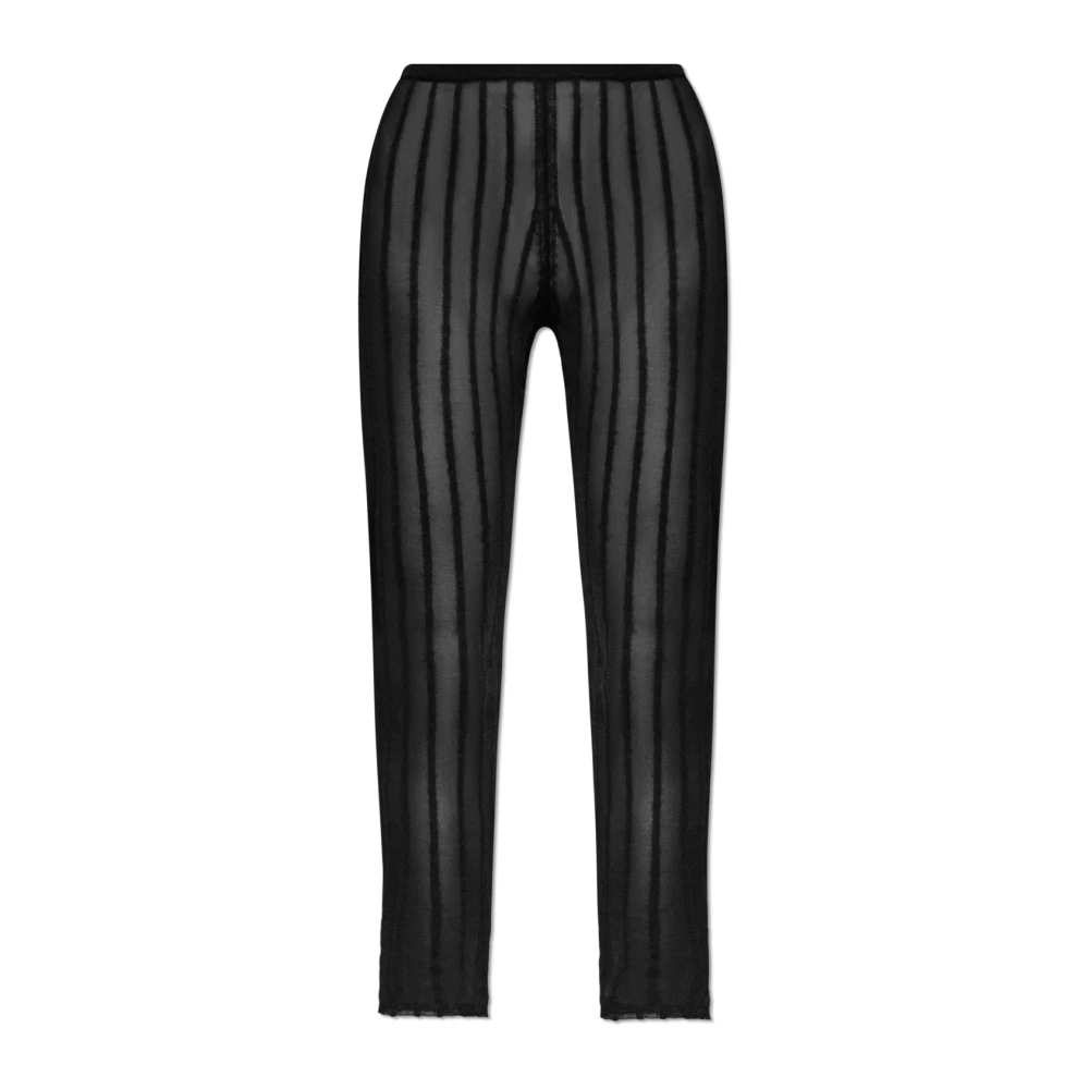 The Attico Gestreepte broek Black Dames