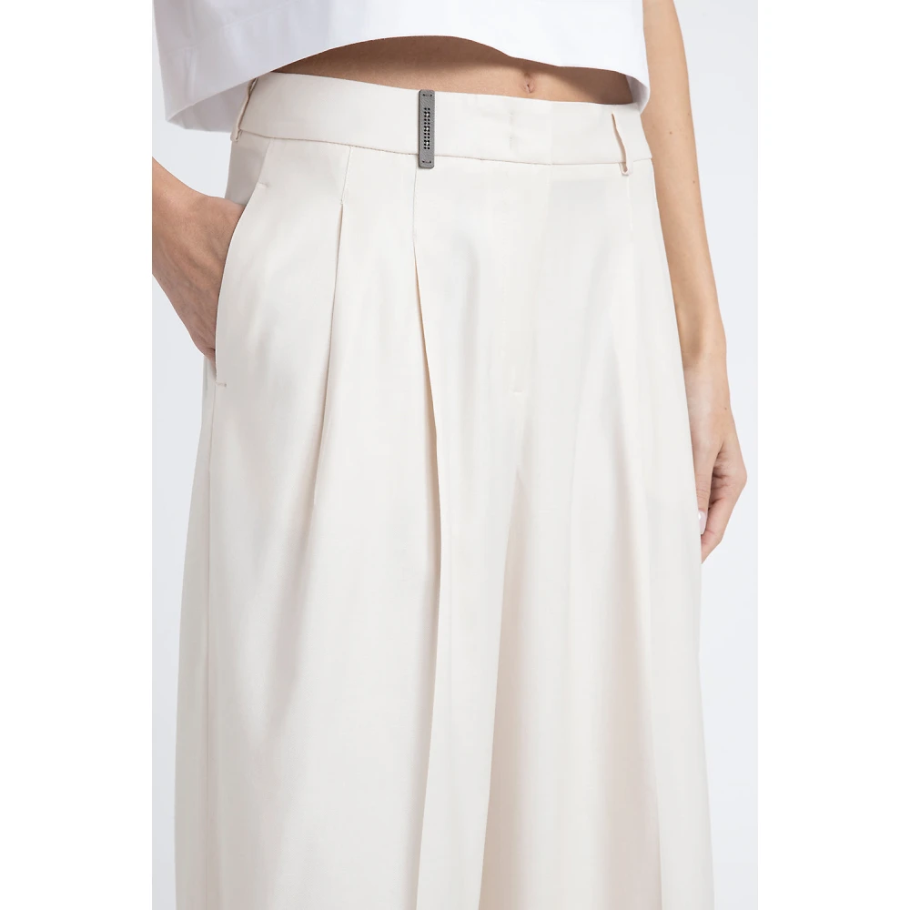 PESERICO Wijde keperbroek Beige Dames
