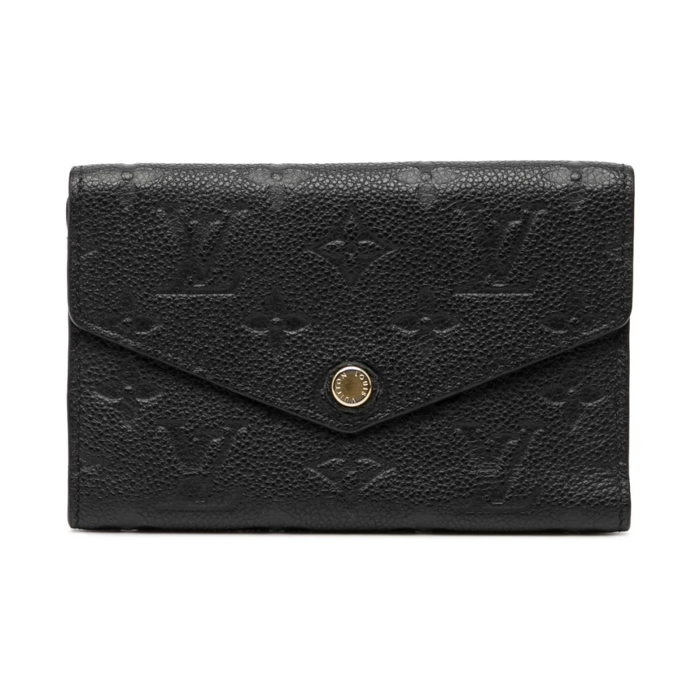 Louis Vuitton Vintage Women's Black Pre-Owned Embossed Leather Wallet