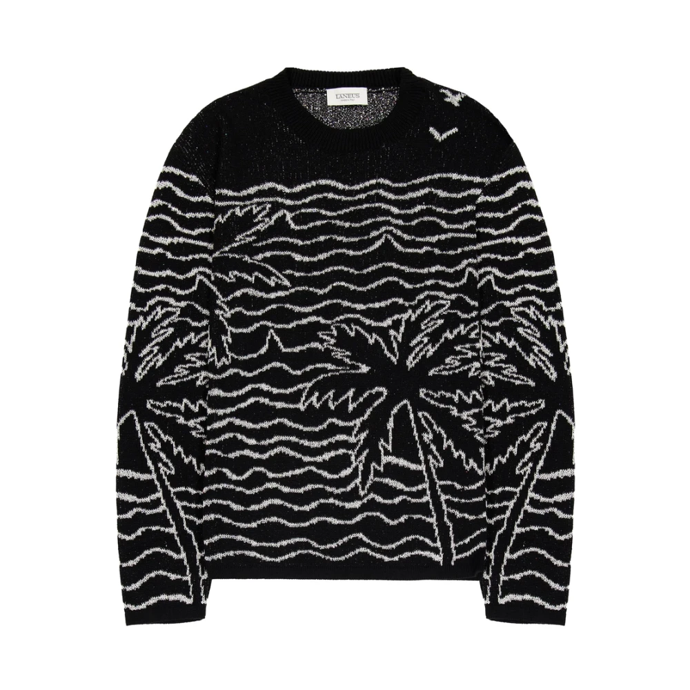 Laneus Zwarte Crew Neck Sweater Black Heren