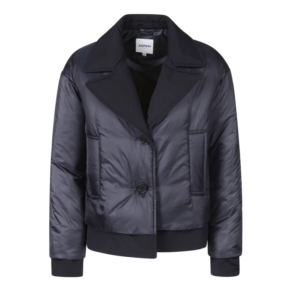 Aspesi Navy Getailleerde Jas Blue Dames