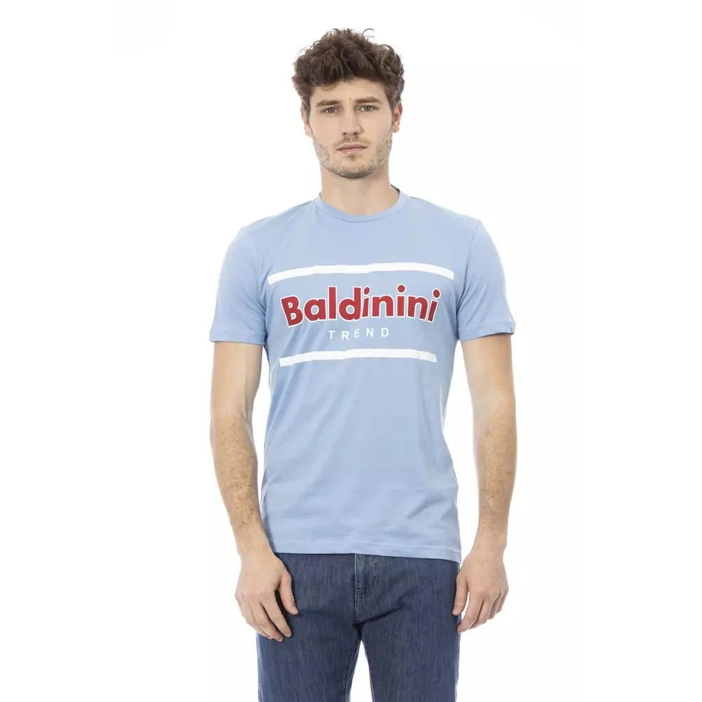 Baldinini Elegant Ljusblå Bomulls T-shirt Blue, Herr