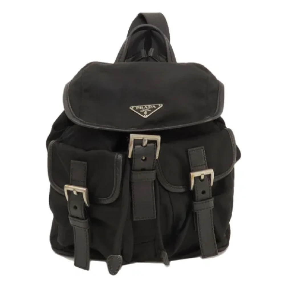 Prada Vintage Pre-owned Nylon backpacks Black Dames