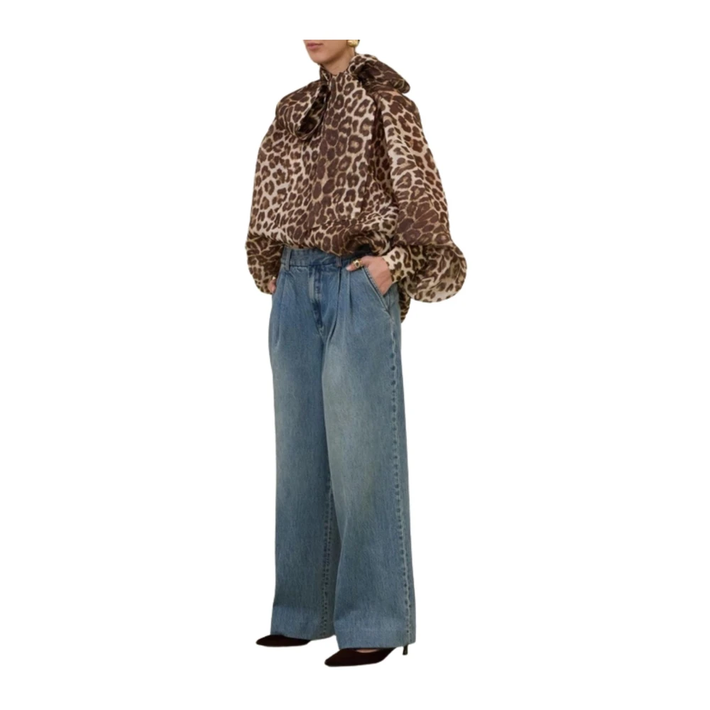 Zimmermann Moderne Denim Broek met Voorplooien Blue Dames