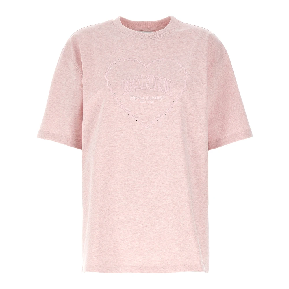 Ganni Women's Pink T-Shirts - T-Shirts - S - Tops