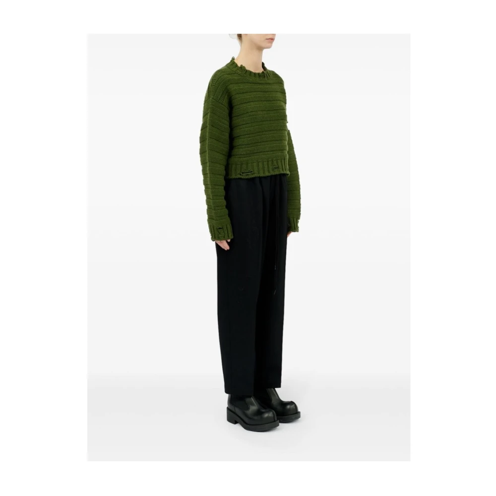 MM6 Maison Margiela Stijlvolle Crewneck Breisels Green Dames