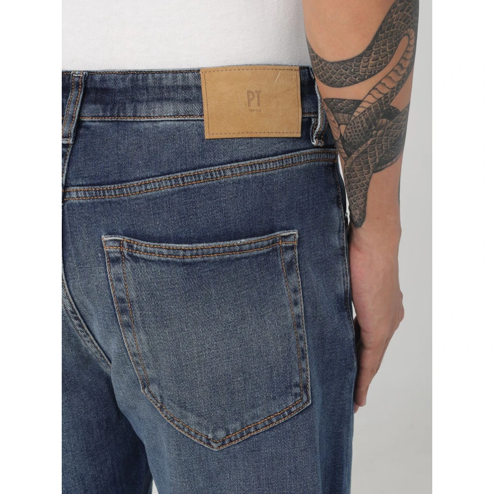 PT Torino Stretch denim jeans met taps toelopende pasvorm Blue Heren