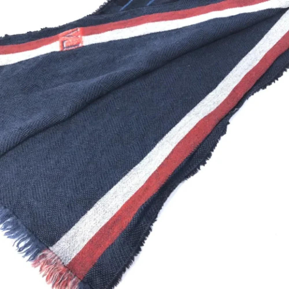 Louis Vuitton Vintage Pre-owned Wool scarves Blue Heren