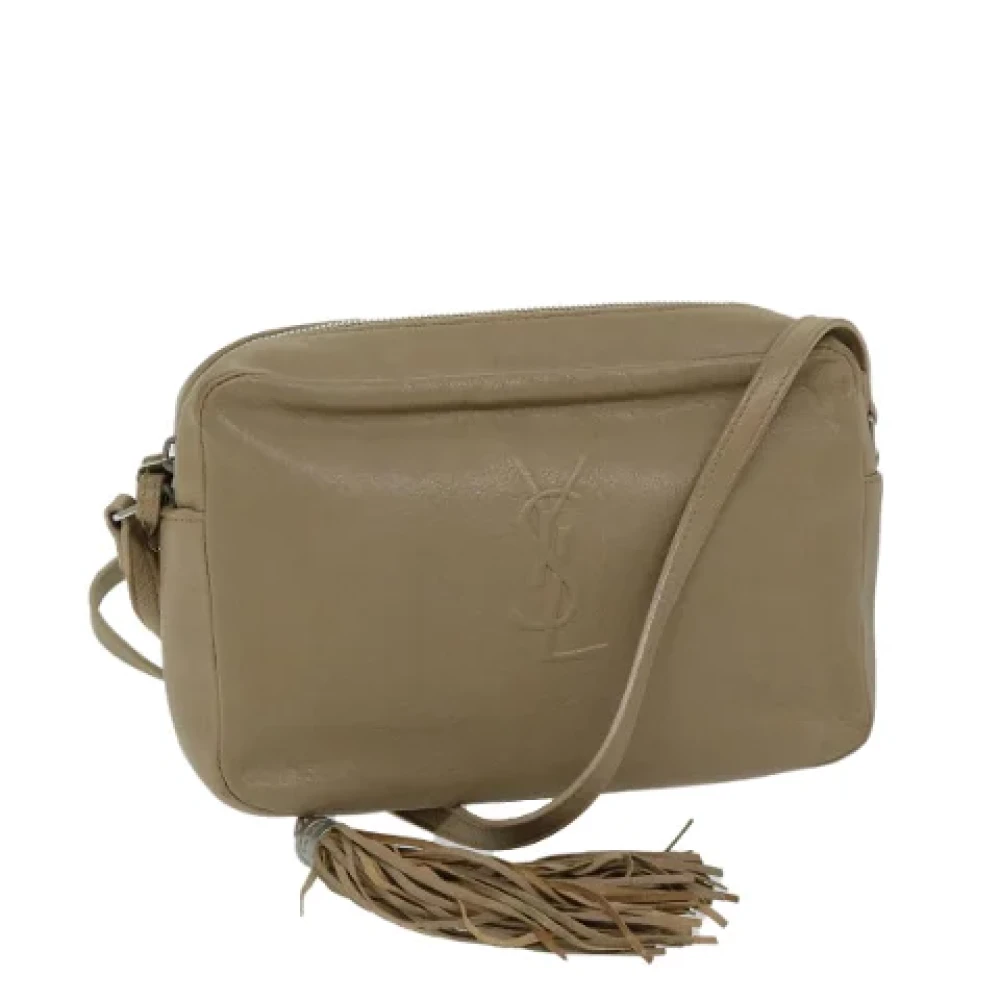 Yves Saint Laurent Vintage Pre-owned Leather shoulder-bags Beige Dames