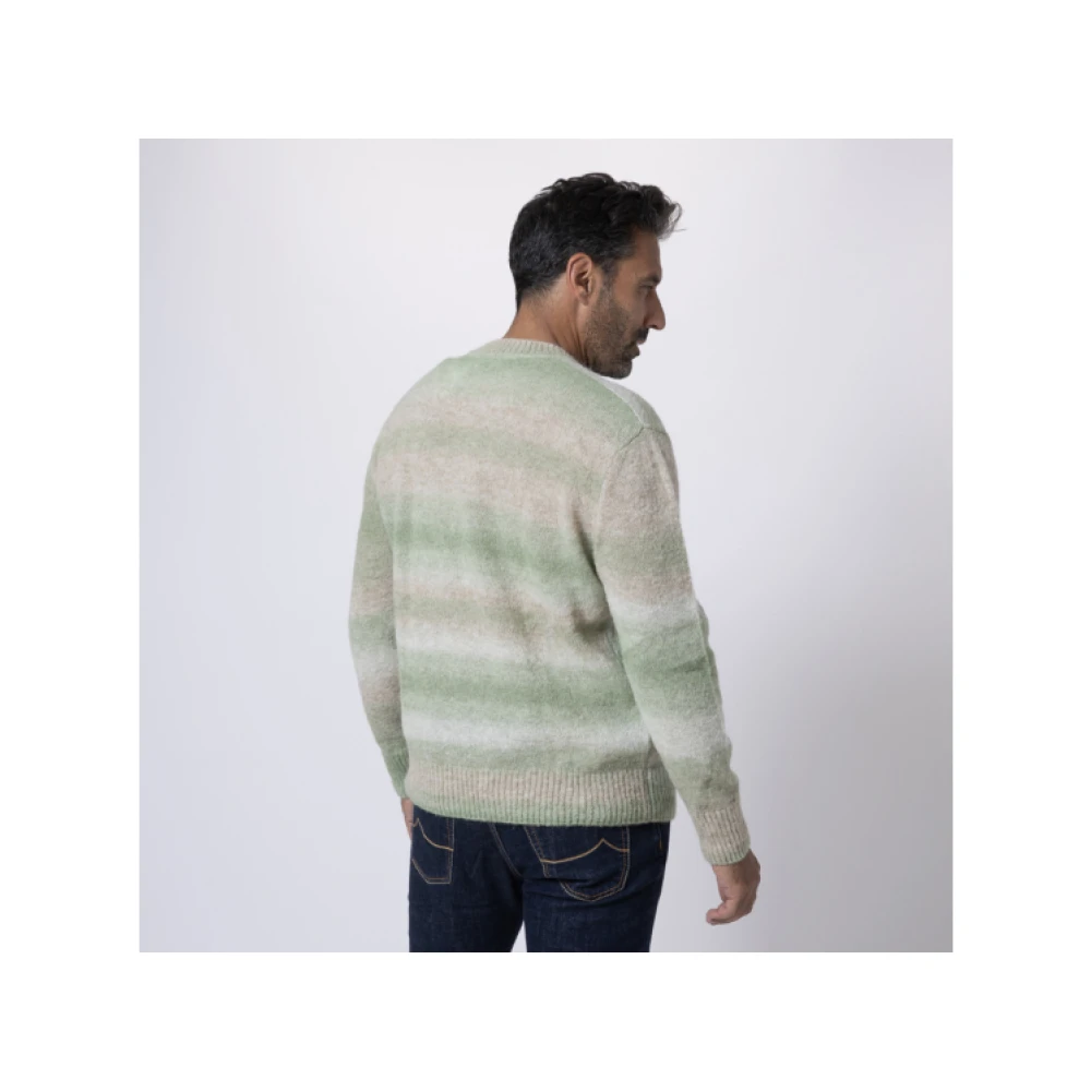 Altea Groene ronde hals alpaca blend trui Multicolor Heren