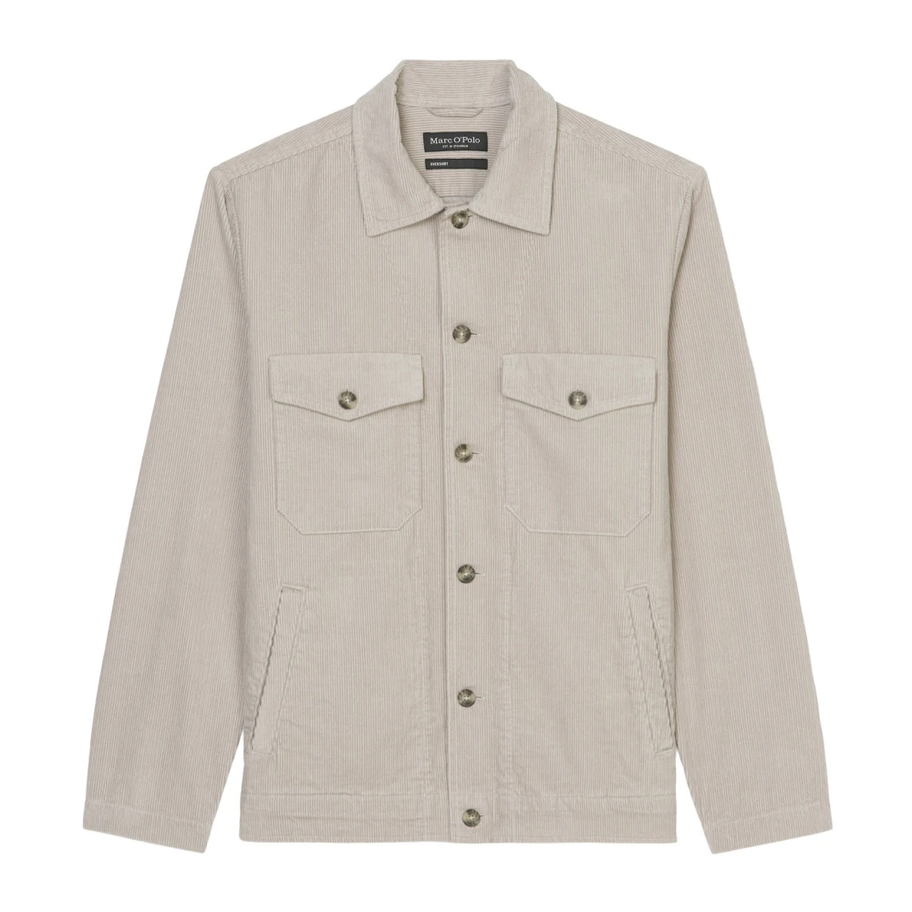 Marc O'Polo Ribfluwelen overhemd Gray Heren