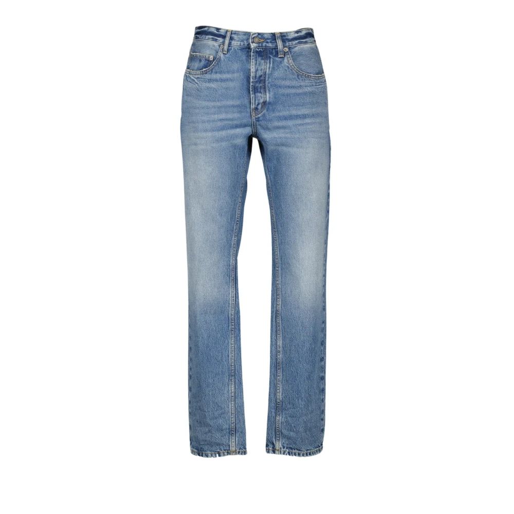 Saint Laurent Men's Blue Straight Fit Jeans, W29, Baggy Jeans Straight Cut Washed